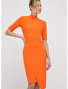 Рокля Calvin Klein в оранжево къса с кройка по тялото K20K206498