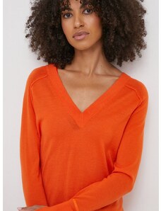 Вълнен пуловер Calvin Klein дамски в оранжево от лека материя K20K206793