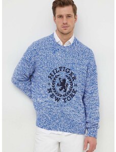 Памучен пуловер Tommy Hilfiger в синьо MW0MW33500