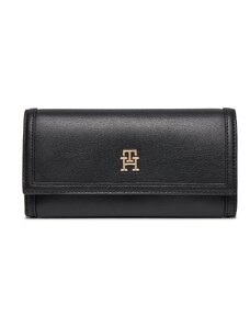 Голям дамски портфейл Tommy Hilfiger Th Central Cc And Coin Black BDS