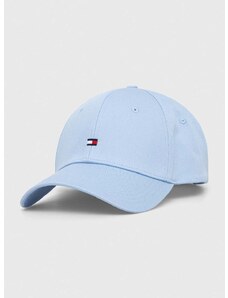 Памучна шапка с козирка Tommy Hilfiger в синьо с апликация AW0AW15785