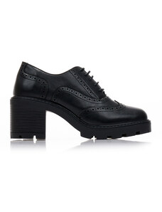 Tsoukalas Черни обувки loafers от изкуствена кожа с перфориран дизайн и връзки