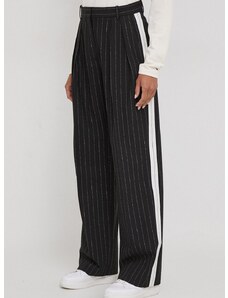 Панталон Tommy Hilfiger в черно с широка каройка, висока талия WW0WW40513