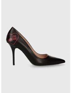 Кожени обувки с тънък ток Love Moschino 0 в черно JA10409G1IIE0000 JA10369G1IIE0000