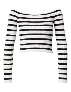 HOLLISTER Пуловер черно / бяло