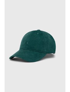 Джинсова шапка с козирка Carhartt WIP Harlem Cap в зелено с изчистен дизайн I028955.1XHXX
