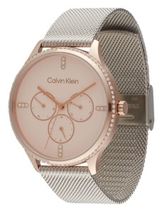 Calvin Klein Аналогов часовник телесен цвят / сребърно / бяло