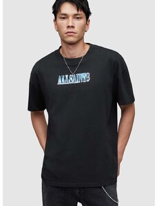 Памучна тениска AllSaints Quasar в черно с принт
