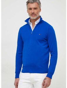 Пуловер Tommy Hilfiger мъжки в синьо от лека материя MW0MW25352