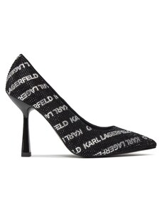 Обувки на ток KARL LAGERFELD KL31314 Black Suede W/Silver