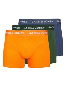 JACK & JONES Боксерки 'Kex' тъмносиньо / тъмнозелено / оранжево / бяло