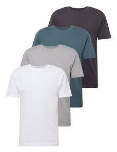 Abercrombie & Fitch Тениска антрацитно черно / светлосиво / петрол / мръсно бяло