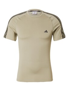 ADIDAS PERFORMANCE Функционална тениска 'Techfit 3-Stripes ' бежово / черно