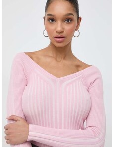 Пуловер Guess ALLIE дамски в розово от лека материя W4RR44 Z2YN2