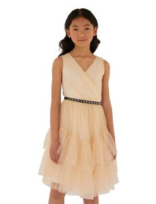 Детска рокля Guess в бежово къса разкроена
