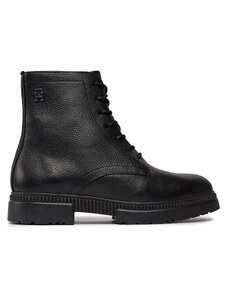 Зимни обувки Tommy Hilfiger Comfort Cleated Termo Lth Boot FM0FM04651 Black BDS