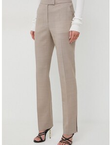 Вълнен панталон BOSS с кройка тип чино, висока талия 50506958