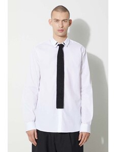 Риза Neil Barrett SLIM BOLT COLLAR DETAIL мъжка в бяло с кройка по тялото с класическа яка NBV6CM170C.V000S.100