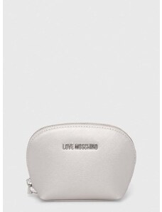 Козметична чанта Love Moschino в сребристо