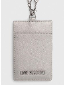 Калъф за карти Love Moschino в сребристо