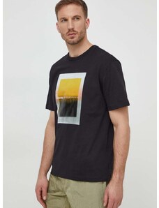 Памучна тениска Calvin Klein в черно с принт K10K112394