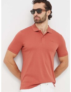 Памучна тениска с яка Calvin Klein в оранжево с изчистен дизайн K10K111657