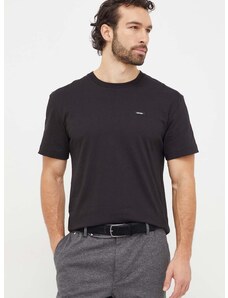 Памучна тениска Calvin Klein в черно с изчистен дизайн K10K112749