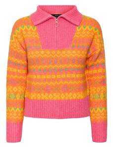 VERO MODA Пуловер 'GLO' жълто / зелено / оранжево / розово