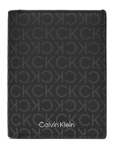 Голям мъжки портфейл Calvin Klein Rubberized Trifold 6Cc W/Detach K50K511379 Uv Mono Black 0GL