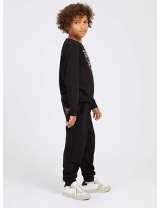 Детски панталон Guess в черно с изчистен дизайн