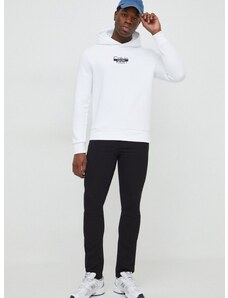 Суичър Calvin Klein в бяло с качулка принт K10K112251