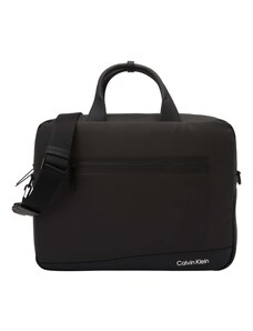 Calvin Klein Чанта за лаптоп черно / мръсно бяло