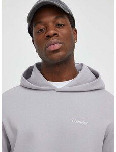 Суичър Calvin Klein в сиво с качулка изчистен дизайн K10K109927