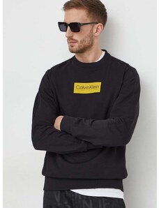 Памучен суичър Calvin Klein в черно с апликация K10K112252