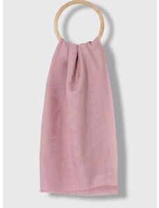 Памучен шал Weekend Max Mara в розово с изчистен дизайн 2415541064600