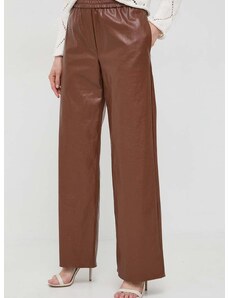 Панталон Weekend Max Mara в кафяво със стандартна кройка, с висока талия 2415131141600