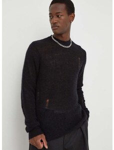 Вълнен пуловер Won Hundred мъжки в черно от лека материя 2704-11081