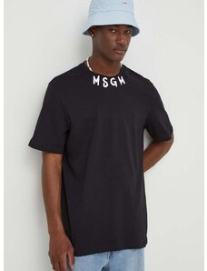 Памучна тениска MSGM в черно с принт 3640MM118.247002