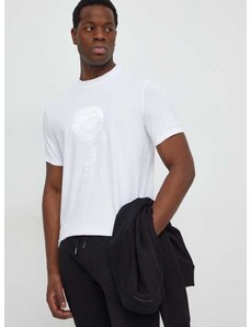 Тениска Karl Lagerfeld в бяло с апликация 541221.755400