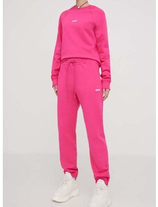 Памучен спортен панталон MSGM в розово с изчистен дизайн 3641MDP500.247000