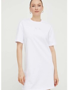 Памучна рокля Armani Exchange в бяло къса с уголемена кройка 3DYA89 YJFHZ
