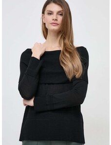 Вълнен пуловер Max Mara Leisure дамски в черно от лека материя 2416361037600
