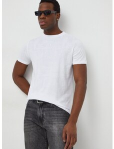 Памучна тениска Karl Lagerfeld в бяло с десен 541224.755060