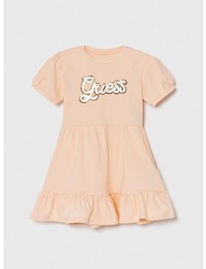 Детска рокля Guess в оранжево къса разкроена