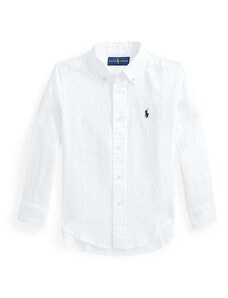 Детска ленена риза Polo Ralph Lauren в бяло