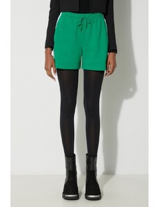 Къс панталон adidas Originals 3-Stripes French Terry в зелено с апликация с висока талия IP0697