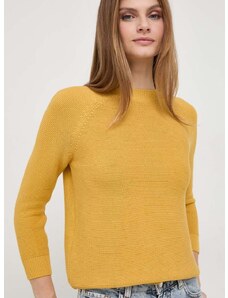 Памучен пуловер Weekend Max Mara в жълто от лека материя 2415361071600
