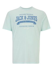 Jack & Jones Plus Тениска светлосиньо / пастелно зелено / бяло