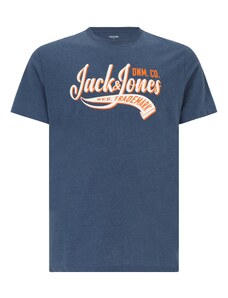 Jack & Jones Plus Тениска нейви синьо / оранжево / бяло