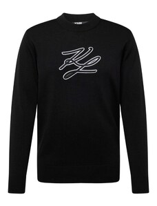 Karl Lagerfeld Пуловер 'KNIT' черно / бяло